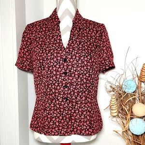 Vintage Danny & Nicole Floral Button Blouse Sise 8